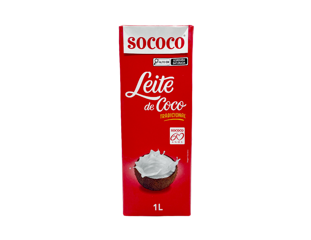LEITE DE COCO GRANDE TETRA PACK SOCOCO 1 L (CX 12 UN)